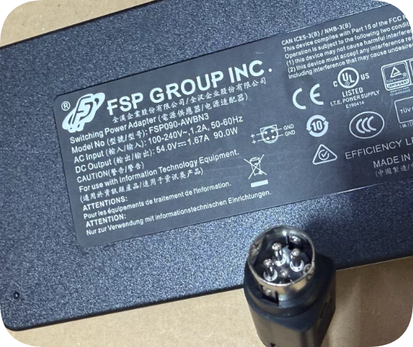 *Brand NEW*Genuine FSP 54V 1.67A Power Adapter Model FSP090-AWBN3 Round 4-Pin Connector